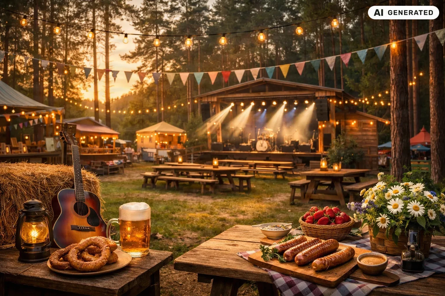 KI-generiertes Bild: Waldfest