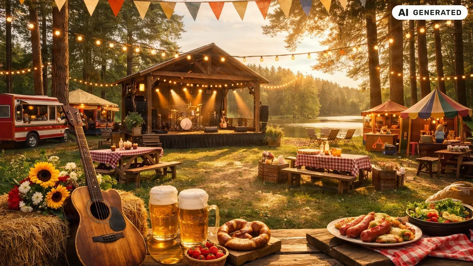 KI-generiertes Bild: Waldfest